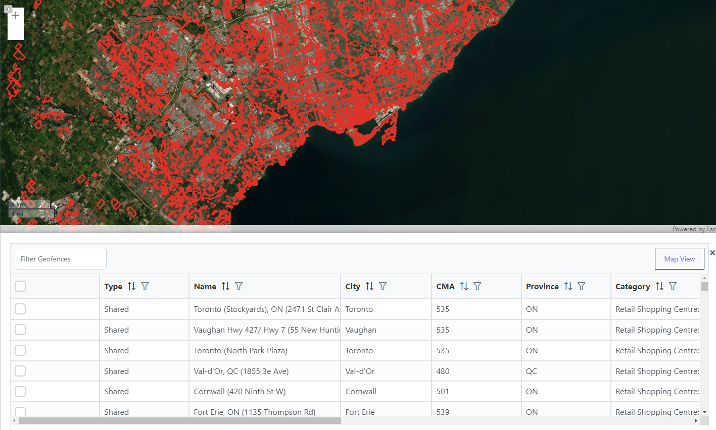 Geofence explorer