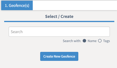Select or create a geofence