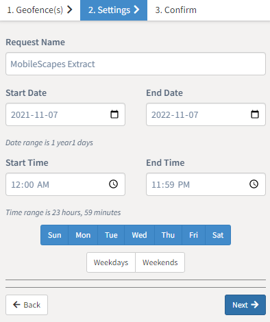 Confirm selected geofence details