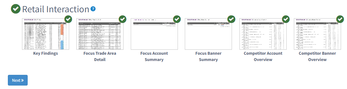 Reorder report pages and click next