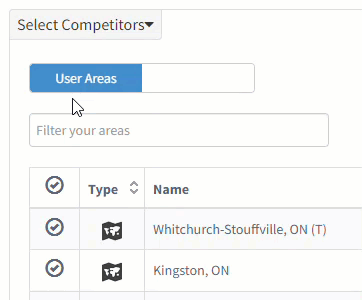 System areas toggle