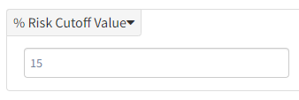 Enter risk cutoff value
