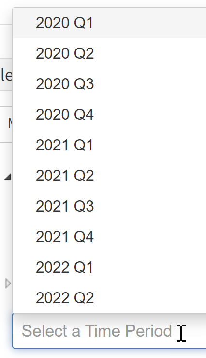 Select time period
