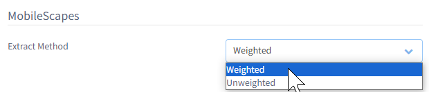 Extract method dropdown with options