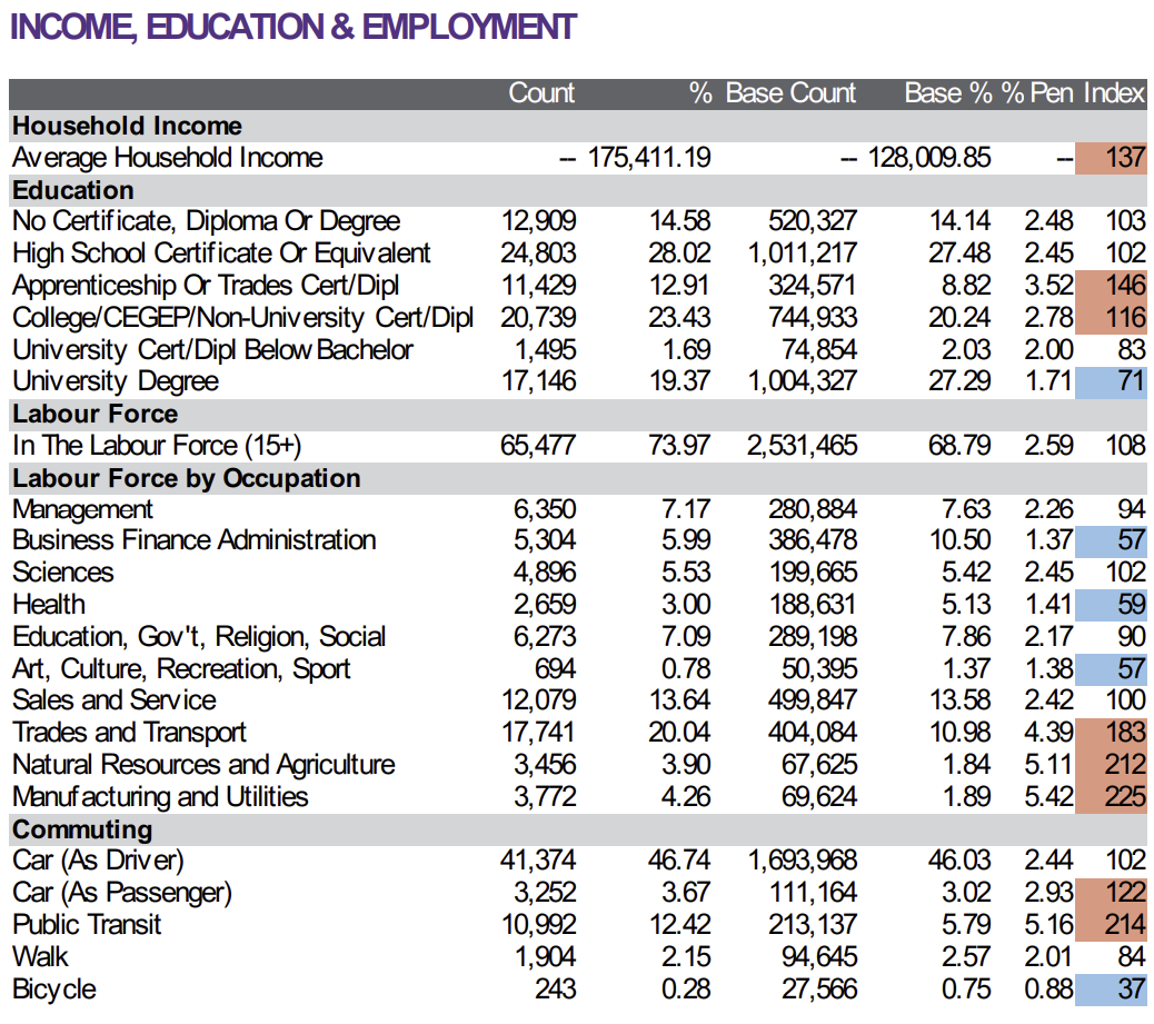 Screenshot of DemoStats report in ENVISION