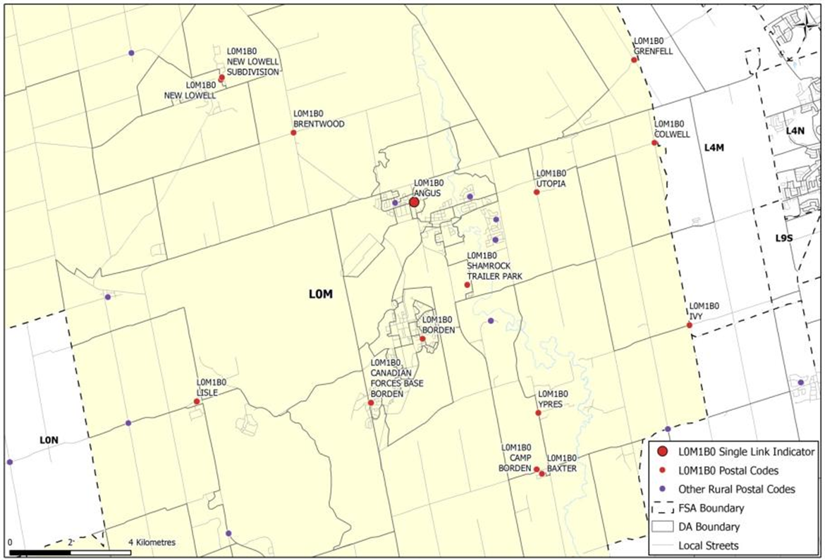 Communities within the L0M forward sortation area mapped