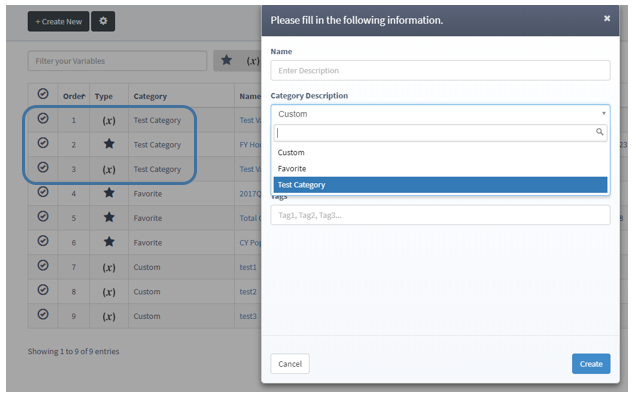 How do I organize Custom and Favourite variables using ordering and ...