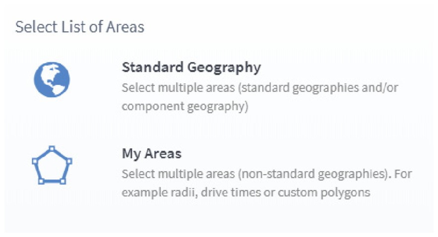 Select standard geography