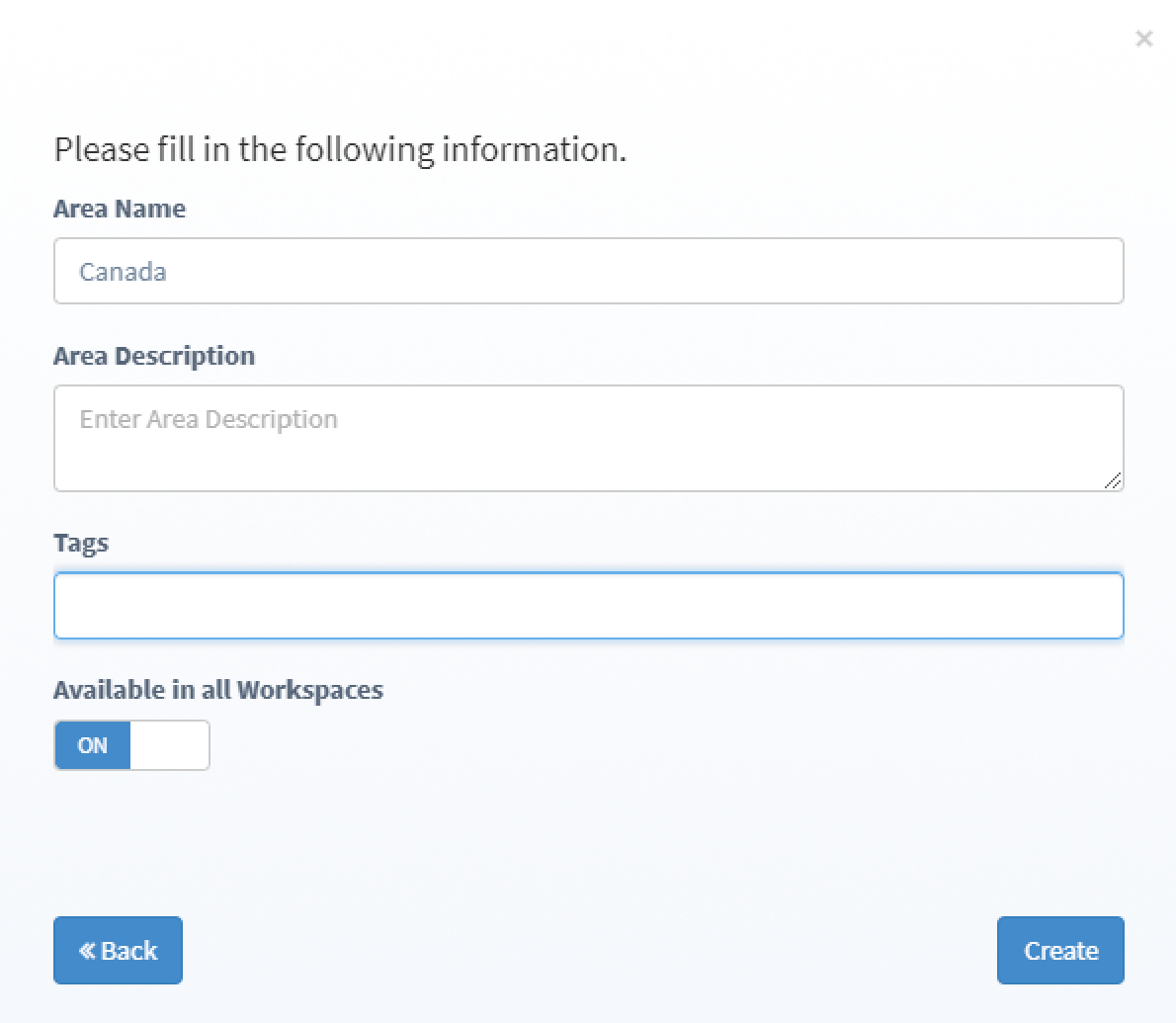 Configure details and click create