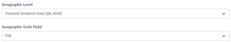 Geographic level settings