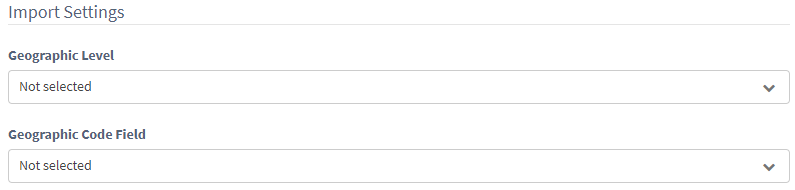 Customer file with geographic codes settings