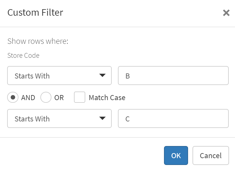 Custom filter defined