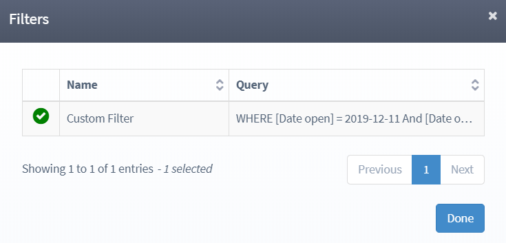 Select filter