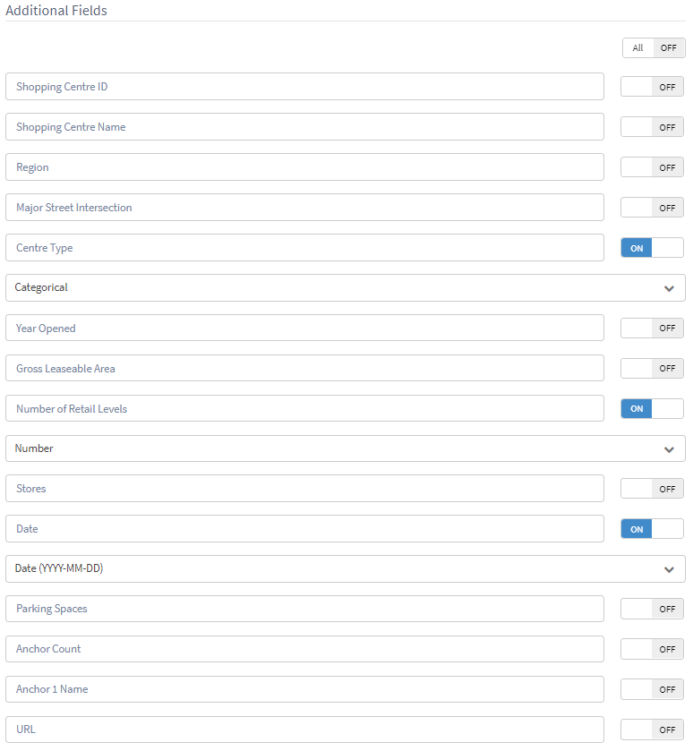 Canadian additional fields