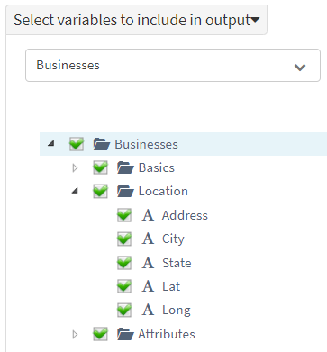 Select required variables