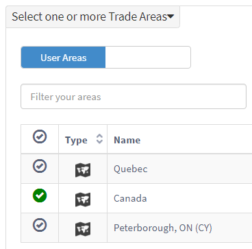 Select trade area