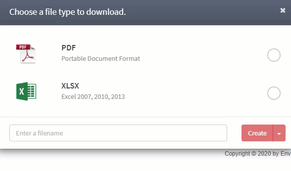 File type options