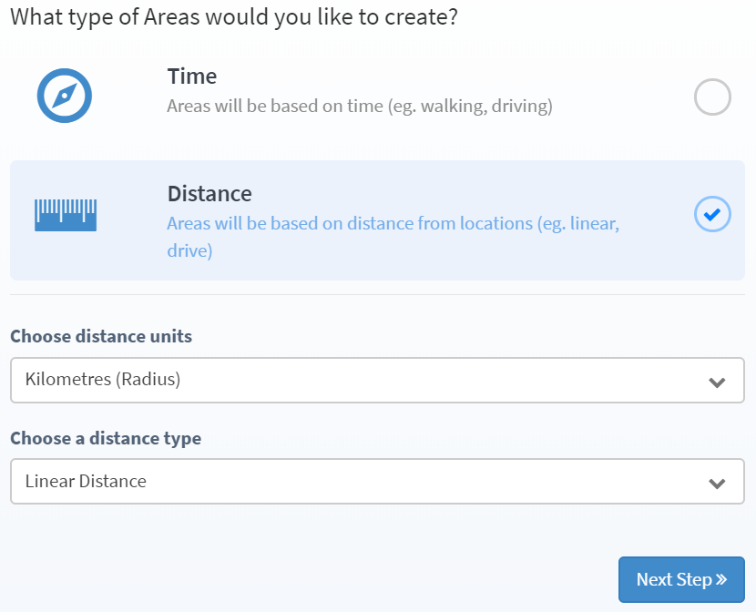 Select distance configuration