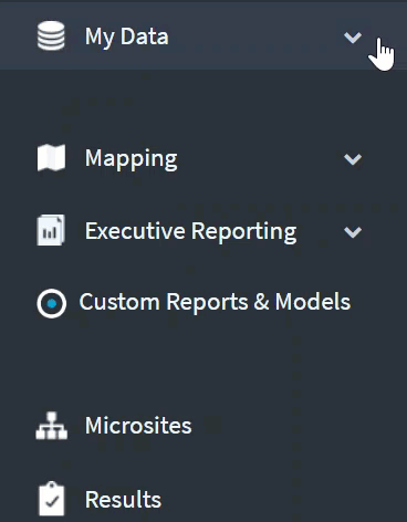 Select report templates in my data menu