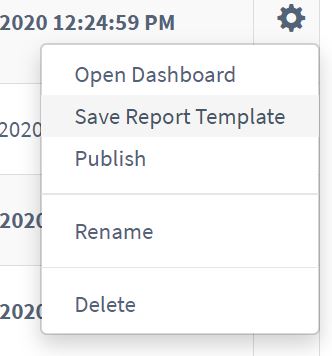 Click save report template in gear menu