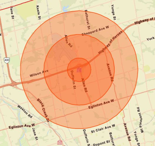 QuickStats around a location