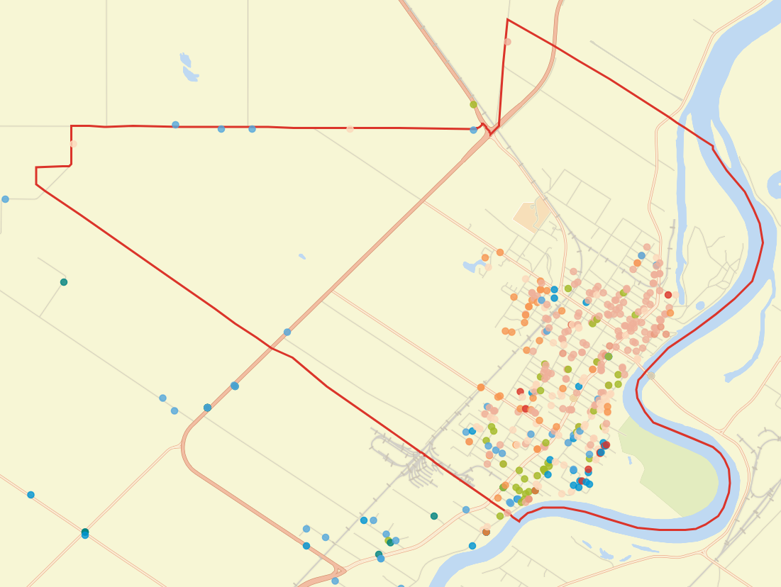 Social groups on map