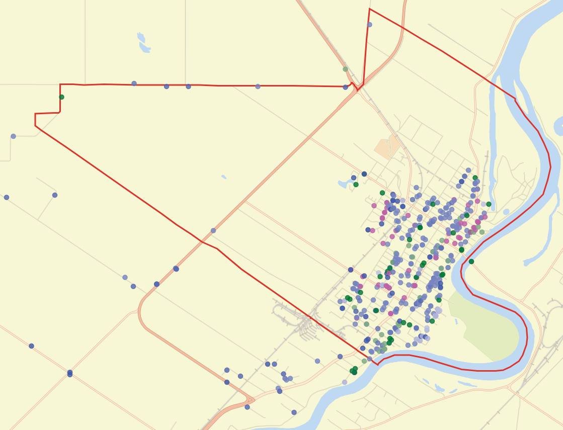 Lifestage groups on map