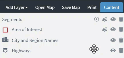 Rearrange layers on map