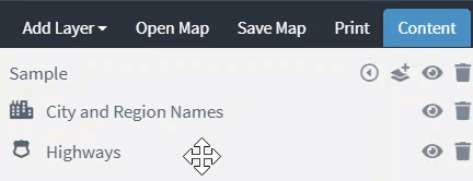 Rearrange layers on the map