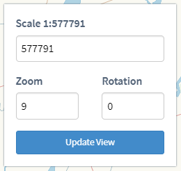 Scale, Zoom, and Rotation menu