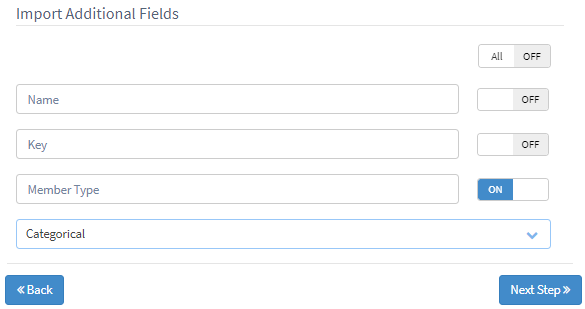 Categorical field on import