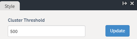 Cluster threshold set to 500