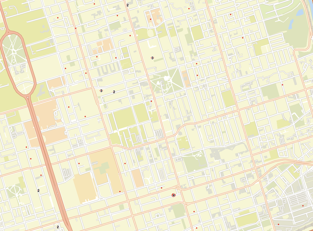 Customer clustering (30) on map