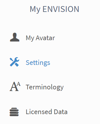 My ENVISION settings