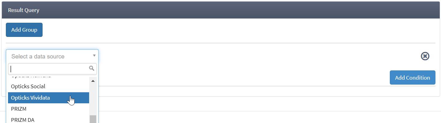 Select data source
