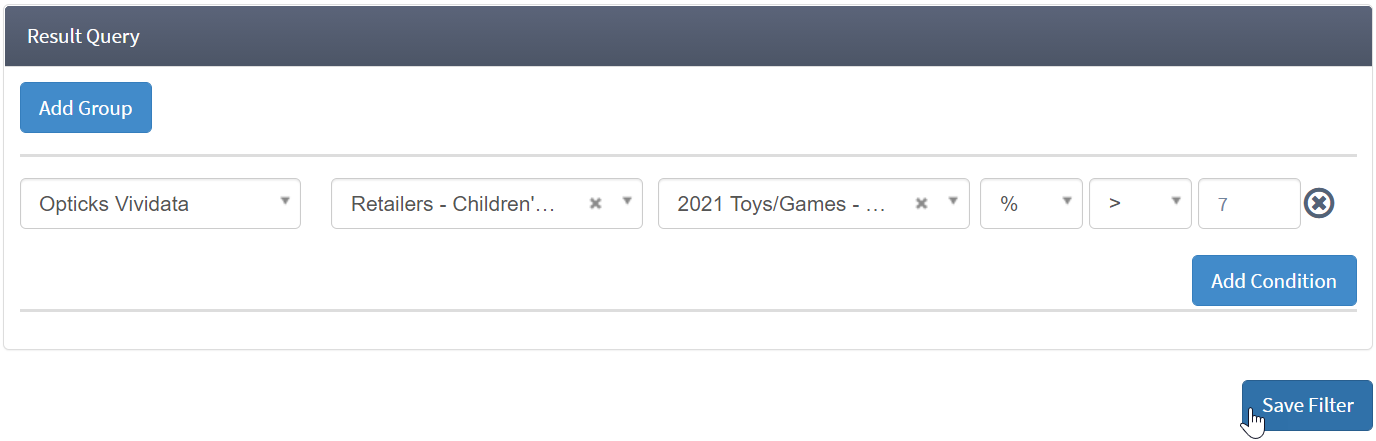 Input value and click save filter