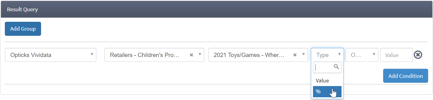 Select metric type