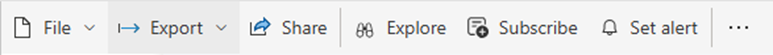 Screenshot of export button