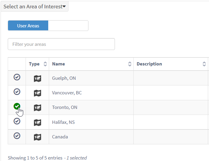 Select area of interest