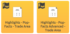 Highlights Pop Facts Trade Area tool icons