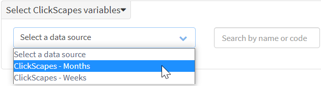 Select weeks or months