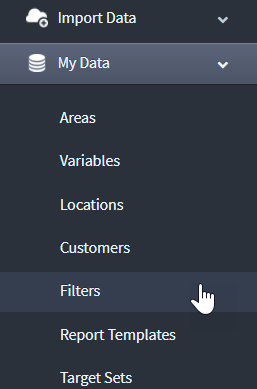 Click Filters in the side menu