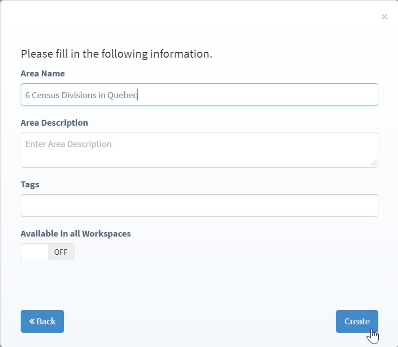 Configure details and click create