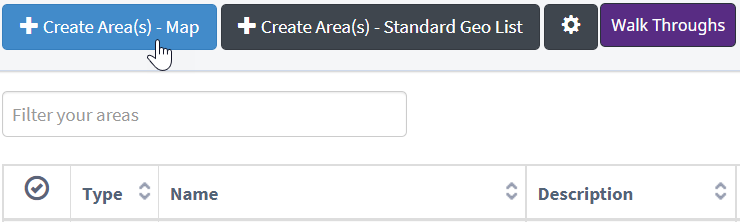 Create areas - map button