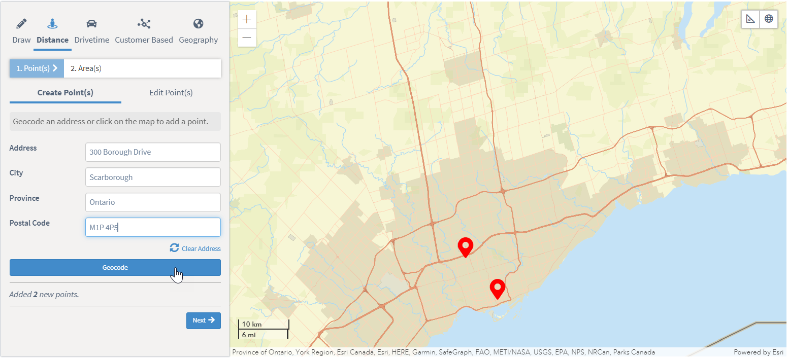 Geocode points