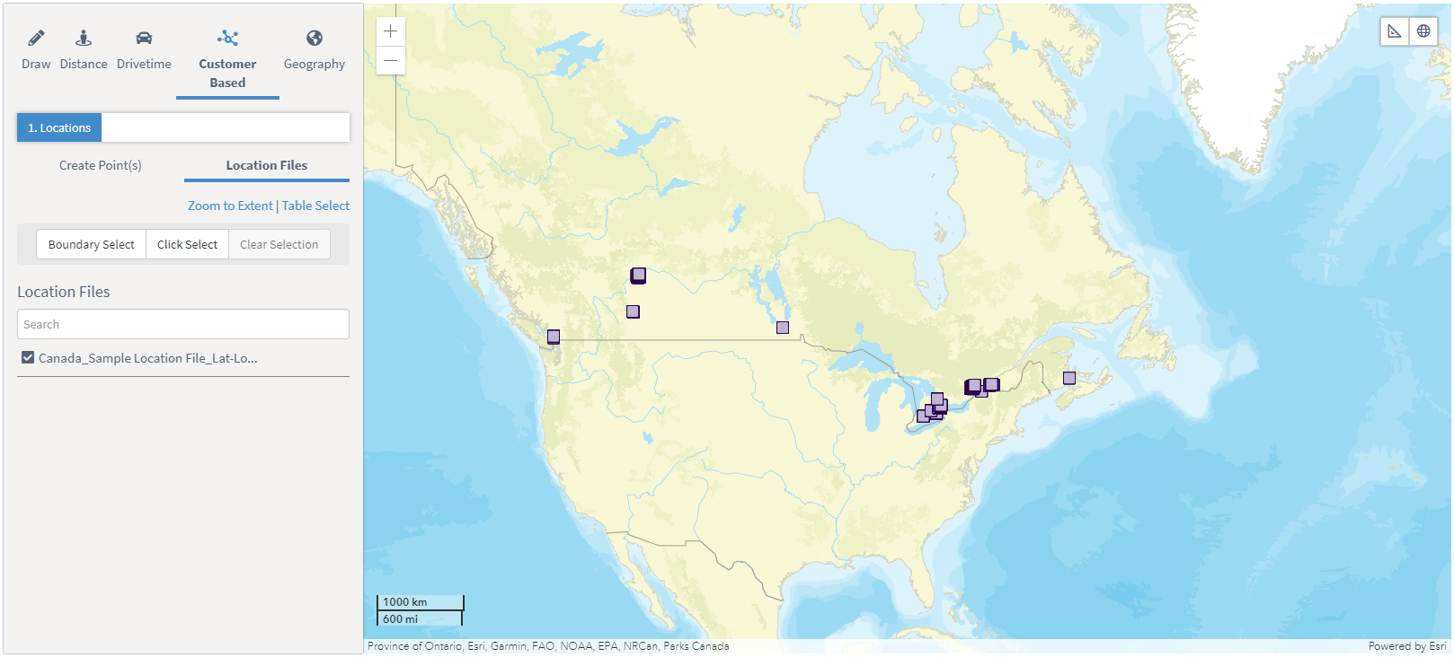 Zoom to extent on map