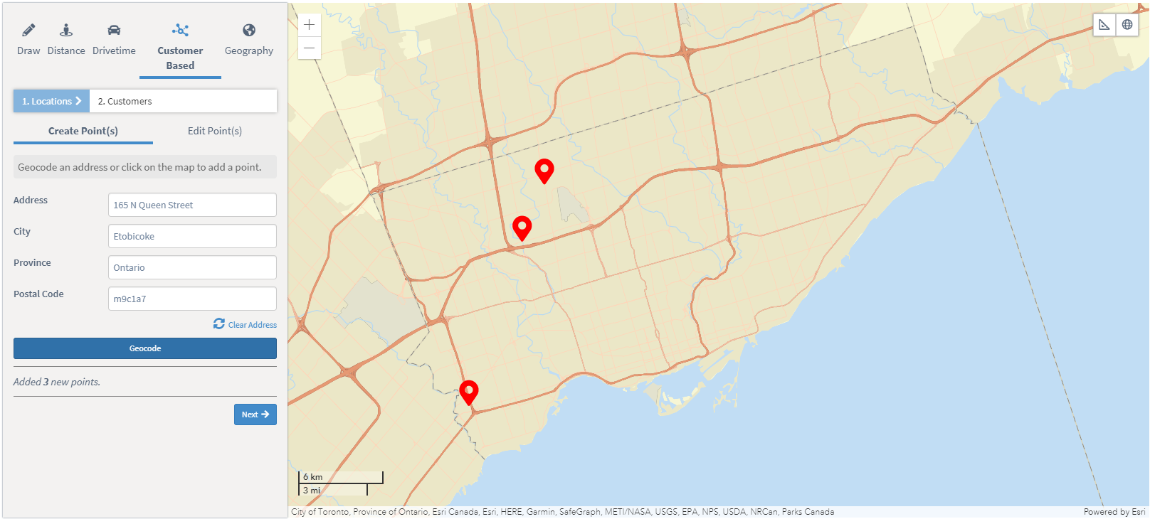 Geocode points