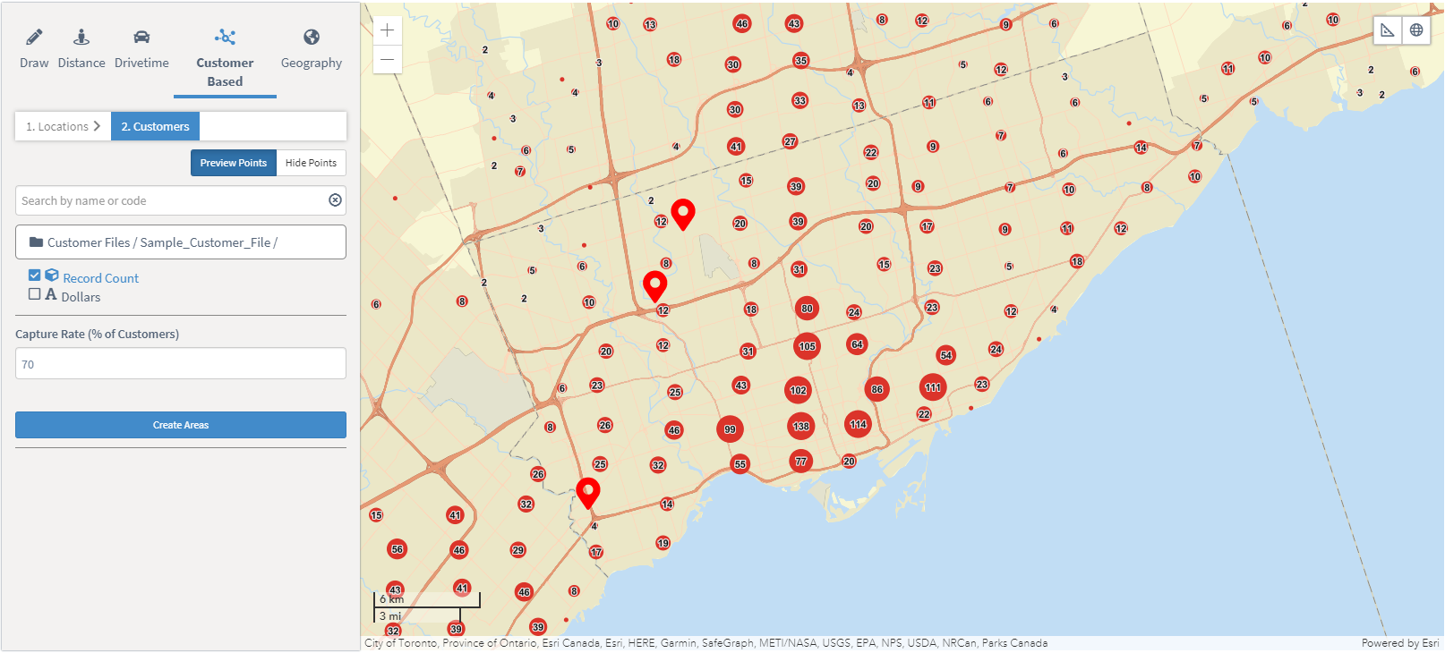 Preview customer data on map