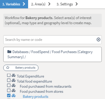 Select variable