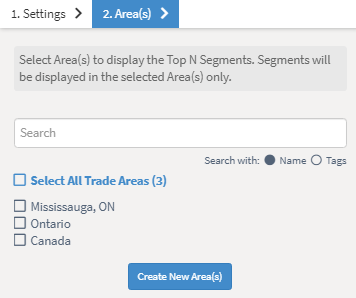 Area settings